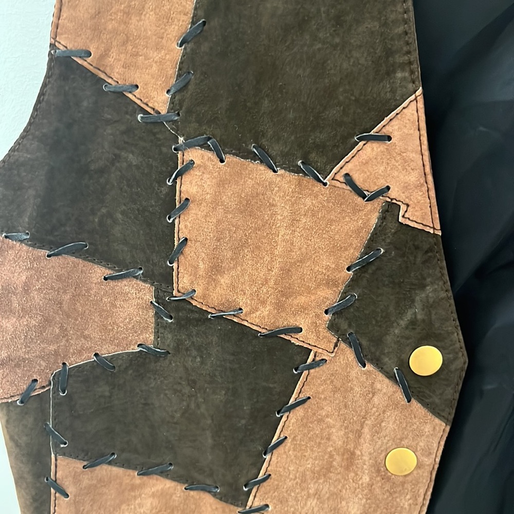 Beautiful Leather Patchwork Vest - image 4